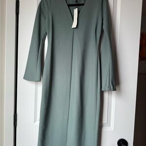 Zara Sophisticated Gray Long Sleeve Dress
